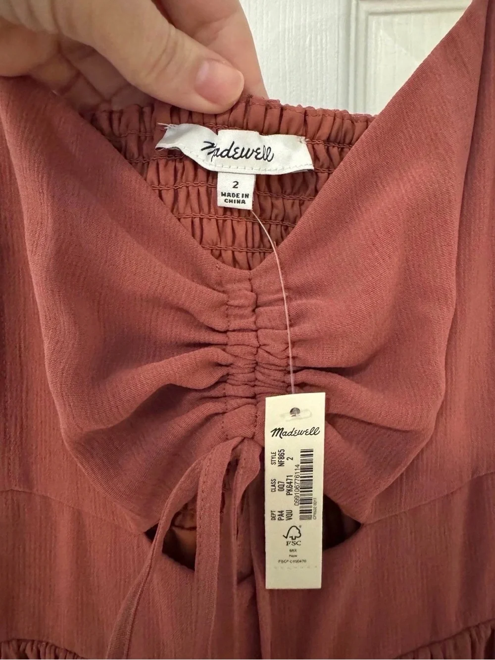 Madewell Dusty Rose Tiered Midi Dress
